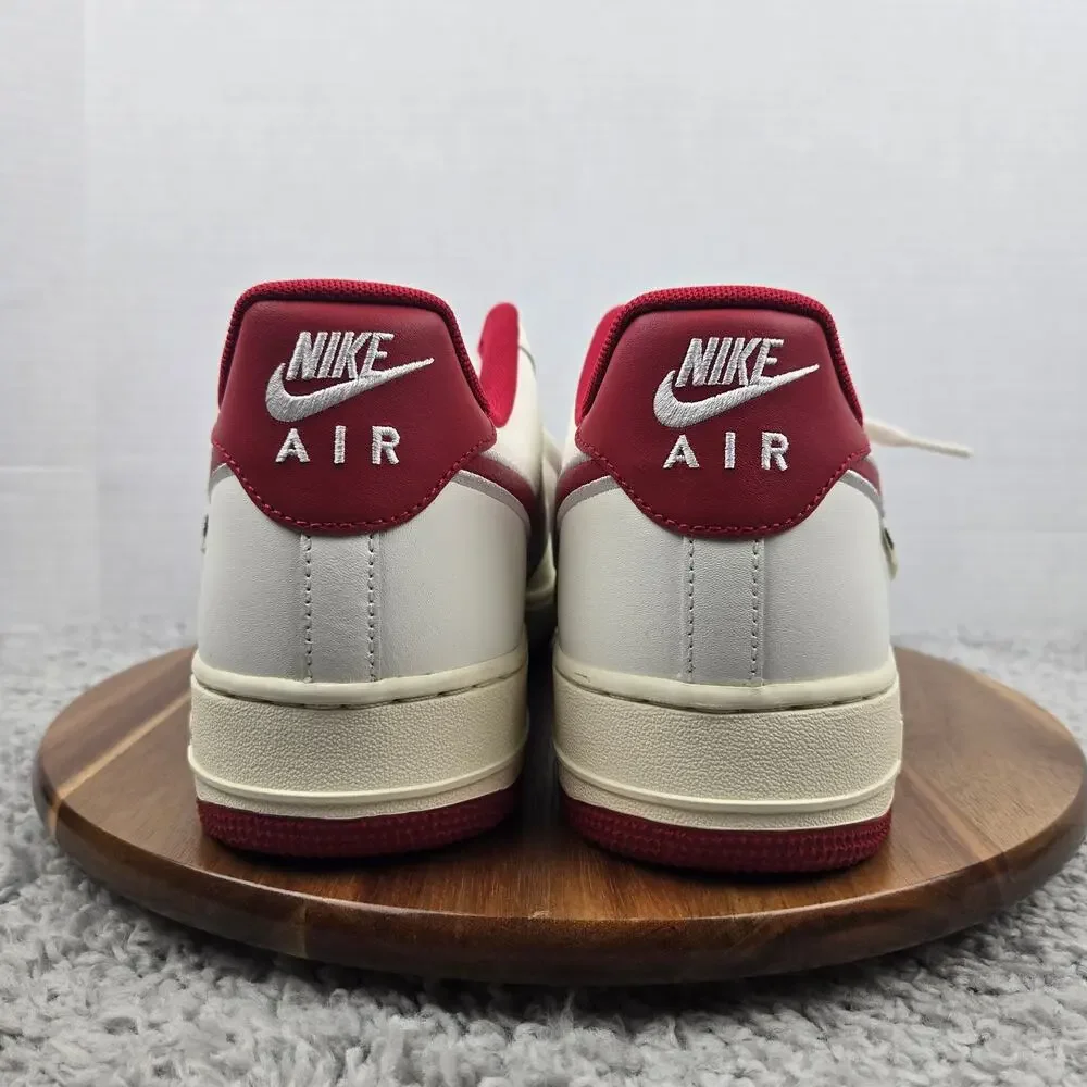 Nike Mens 13 Air Force 1 07 Low Sail Gym Red Casual Daily Sneaker FV0392-101
